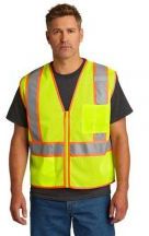 CornerStone  Adult Unisex ANSI 107 Class 2 Mesh Zippered Two-Tone Reflective Vest